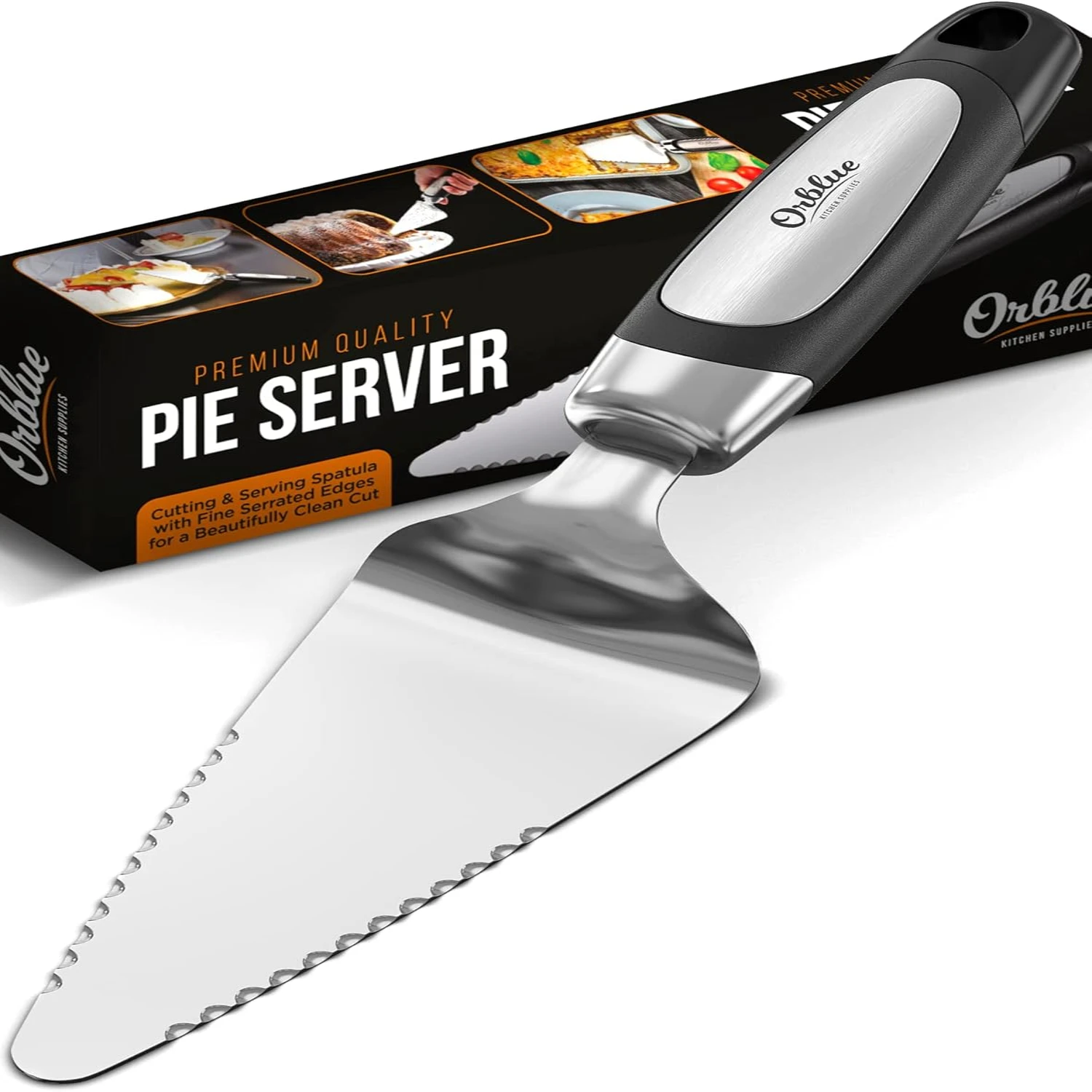 High-Quality Durable Stainless Steel Pie Server, Versatile Essential Kitchen Tool for Right or Left-Handed Chef, Perfect Serrate