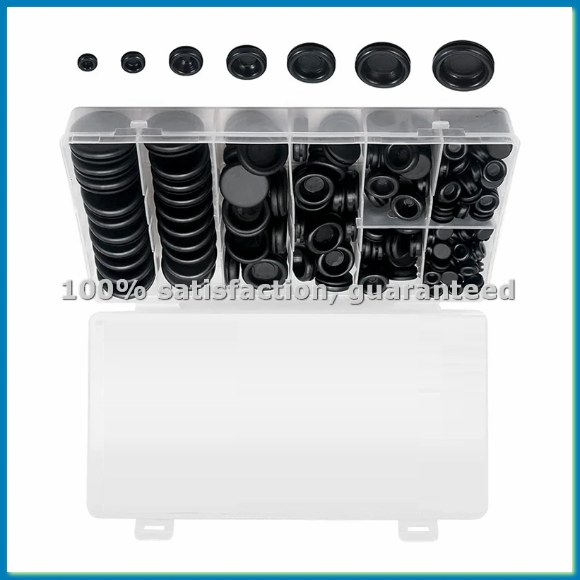 188 Pieces Closed Rubber Grommet Firewall Solid Closed Hole Plug Assortment Kit for Wire Electrical Appliance Plumbing-A79U