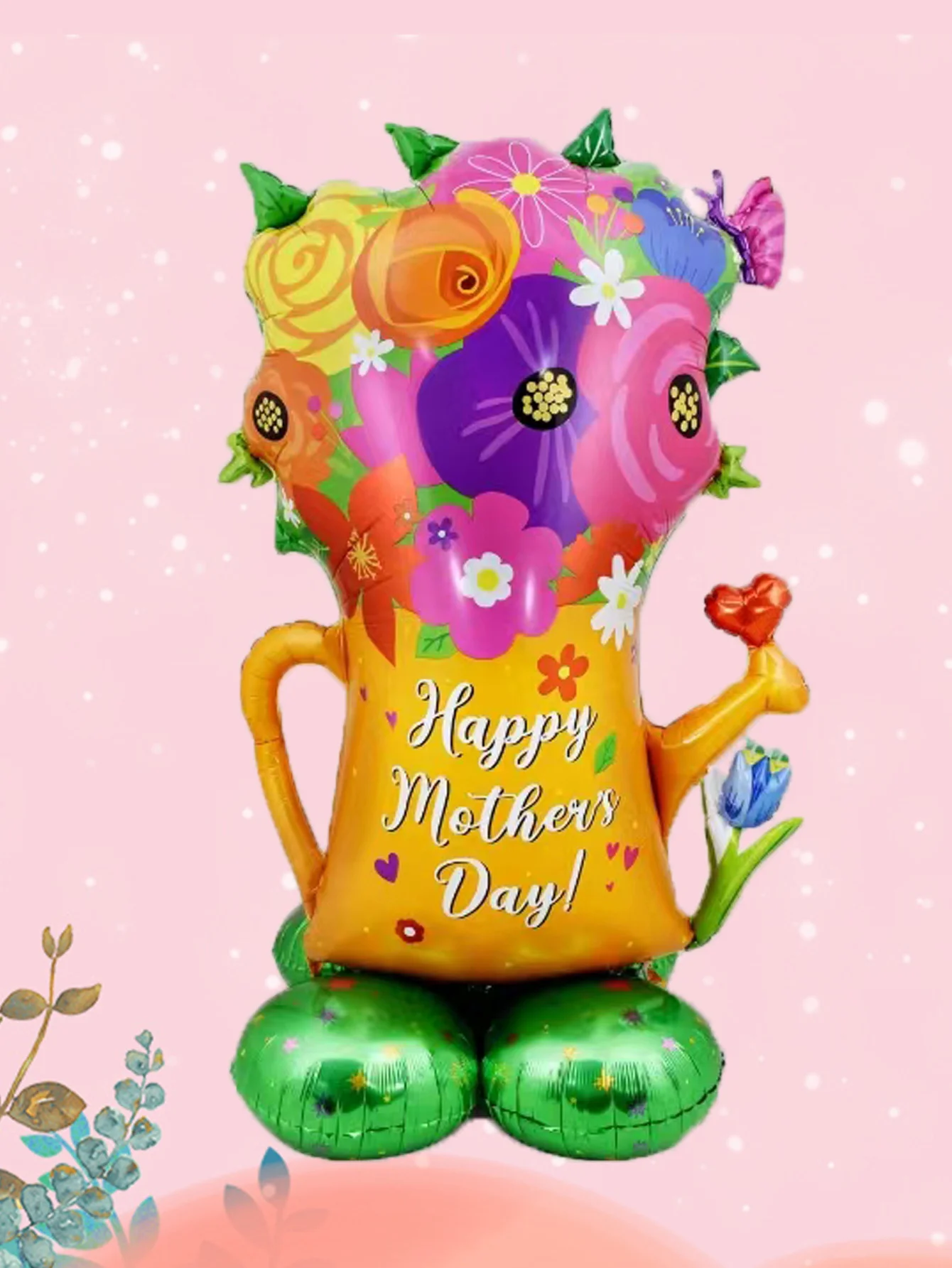1set 3D Stand Pedestal Love Mom Heart Foil Balloons Base Floriation Mother\'s Day Balloon Best Mom Mother\'s Day Party Decorations