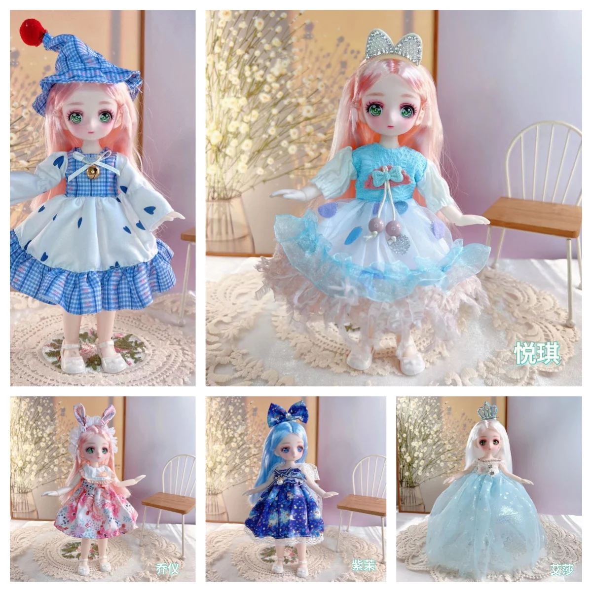 

23cm Kawaii BJD Doll Girl 6 Points Joint Movable Doll with Fashion Clothes Soft Hair Dress Up Girl Toys Birthday Gift Doll New