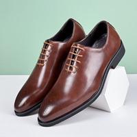 Men's Formal Leather Shoes British Style Oxford Loafers Pointed Toe Breathable Non-Slip Business Dress Wedding Office Red Sole