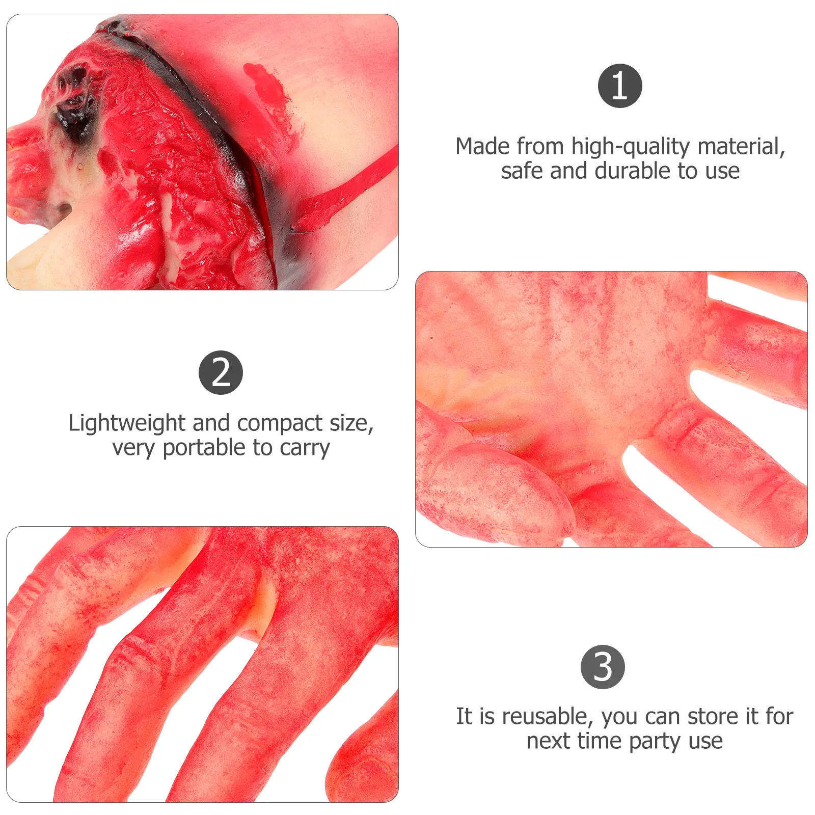 

2Pcs Halloween Broken Hand Bloody Fake Human Arm Body Part Scary Party Decoration Prop Haunted House Halloween Broken Hand