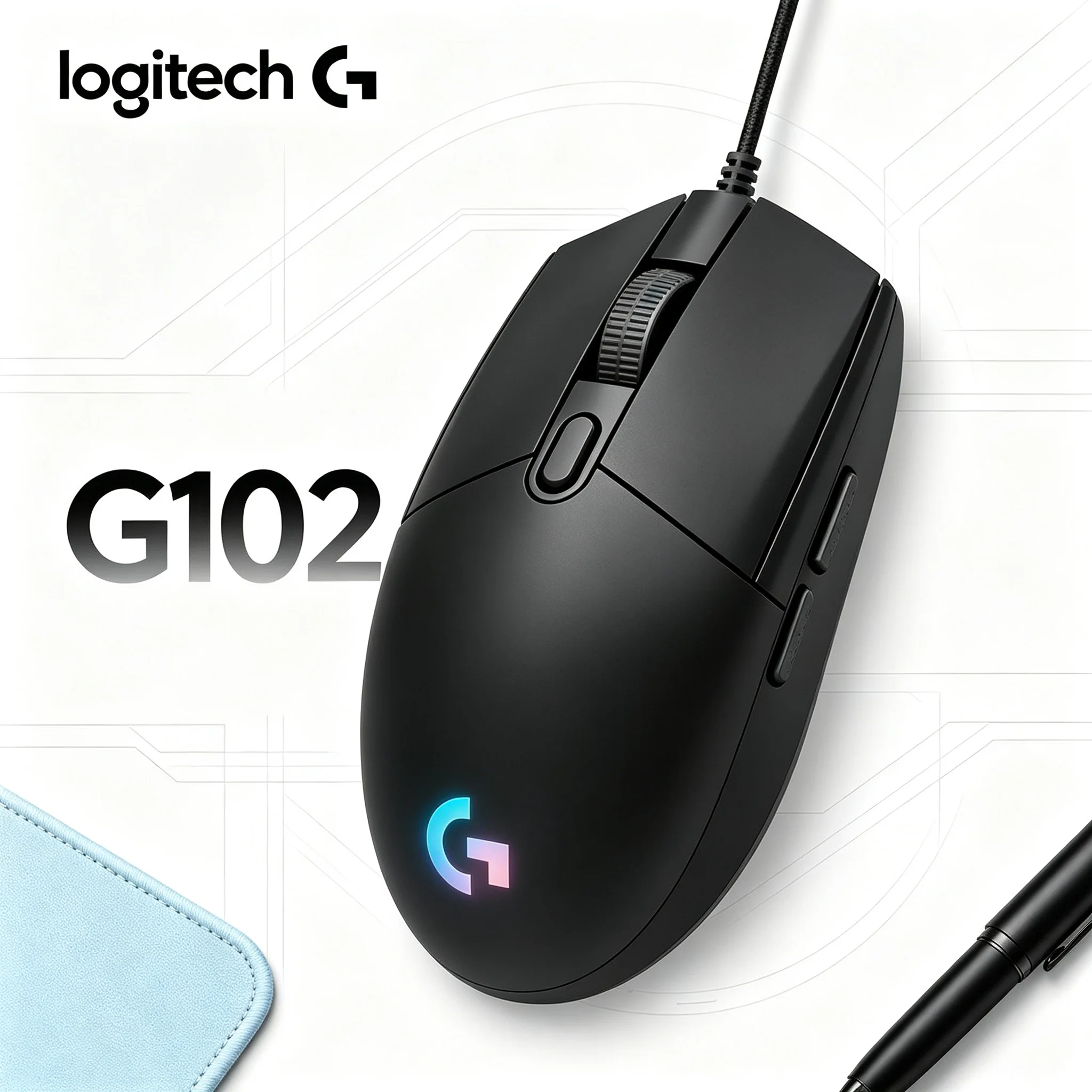 Logitech G102 Wired RGB Gaming Mouse Suitable For E‑Sports CS2 PUBG LOL Valorant, Home‑Office Dual‑Purpose Computer Mice