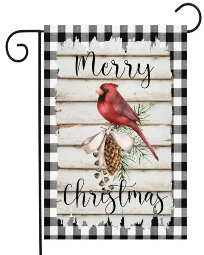 Merry Christmas Cardinal   Garden Flag  Double Sided   Quality