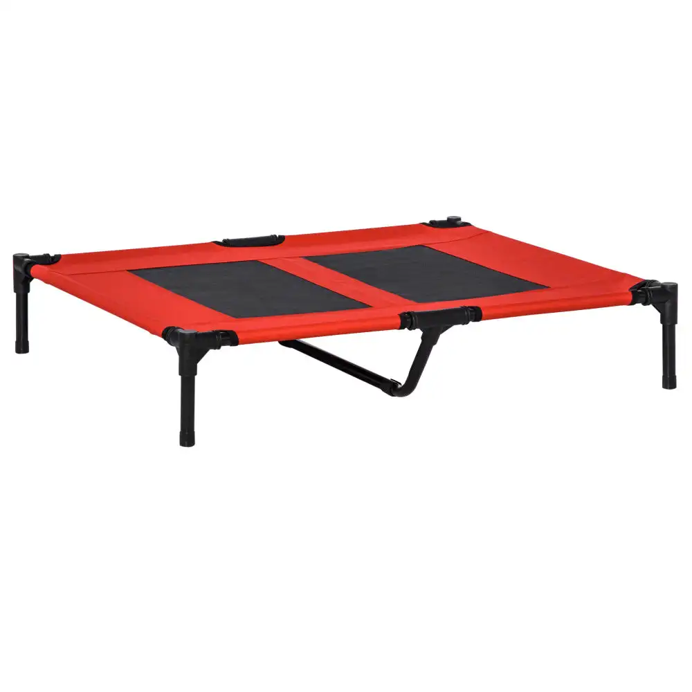 

PawHut 36″ x 30″ Elevated Cooling Summer Dog Cot Pet Bed With Mesh Ventilation – Red