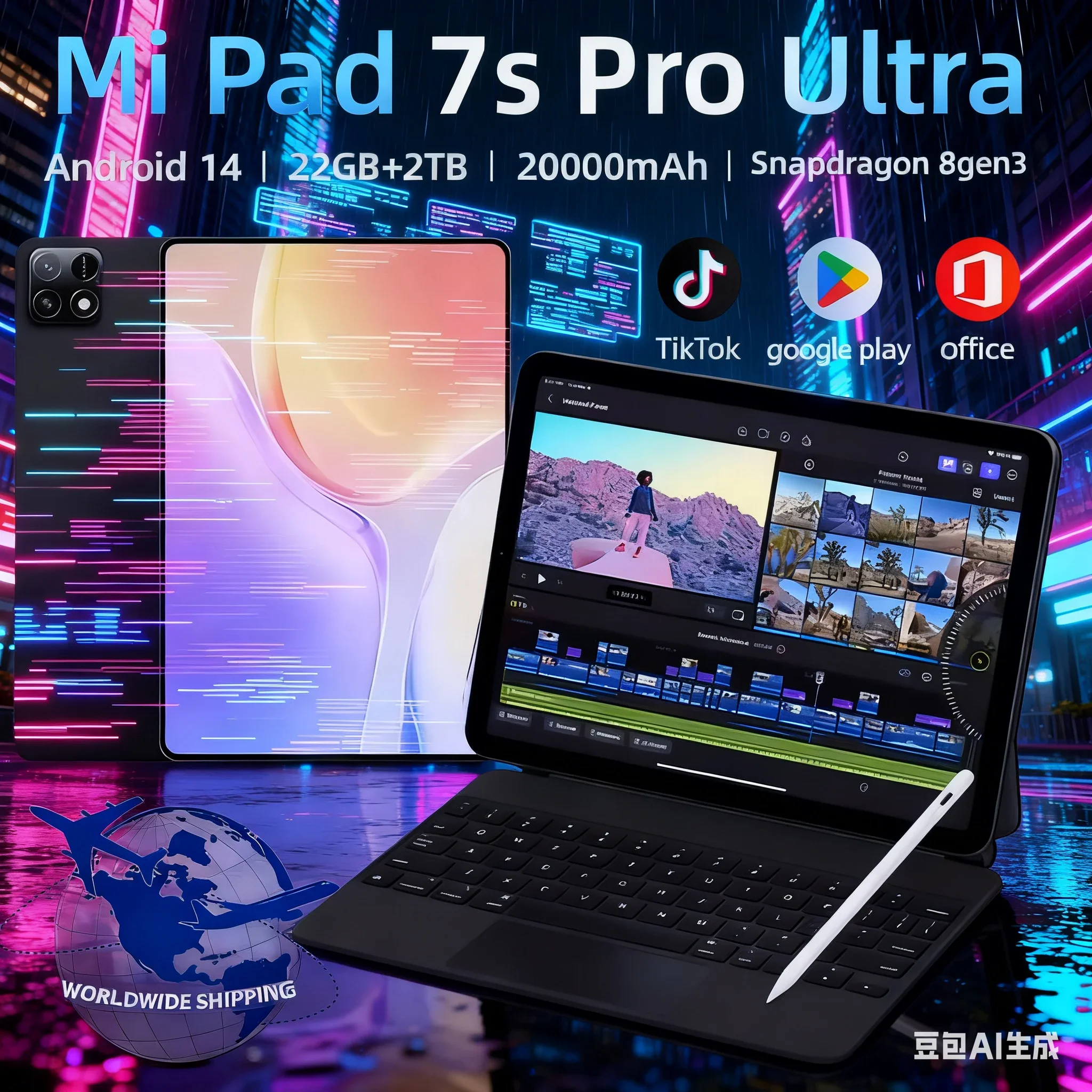 yZ[z2025N^ubg VO[o PC Pad 7 Pro Ultra Snapdragon 8gen3 Android 14 HD 4K 22GB + 2TB SIMfA 5G WIFI 120Hz