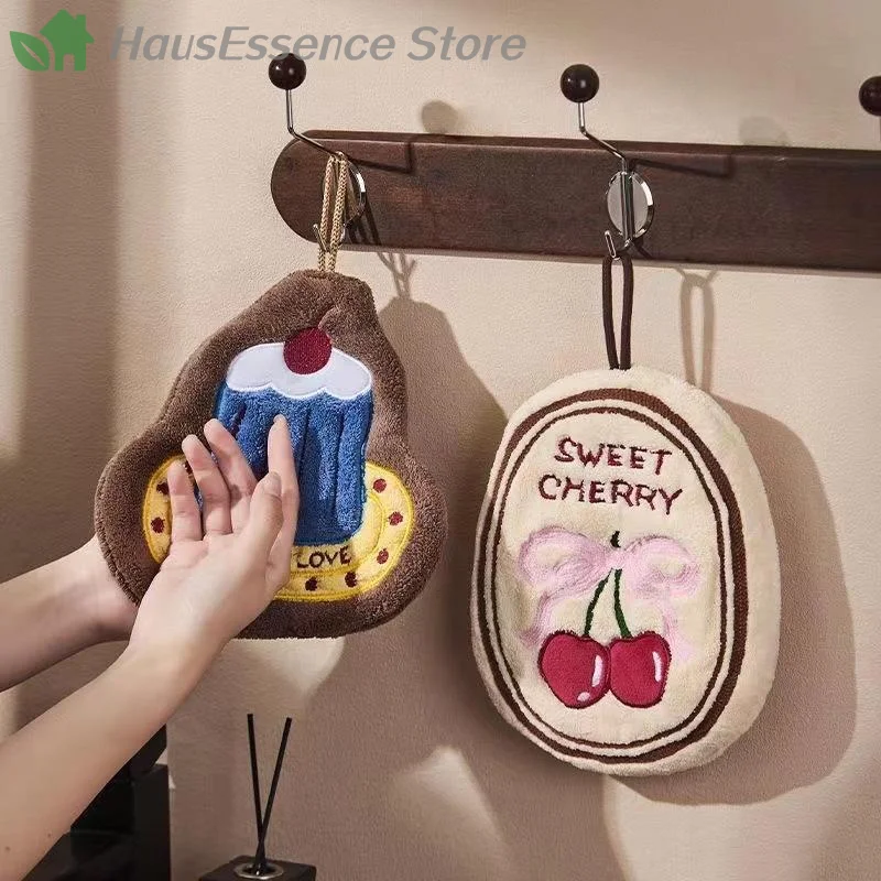 ※Kitchen Hand Towel Bathroom Absorbent Hand Towel Wall Hanging Cloth Thickened Handkerchief Bathroom Kitchen Hanging