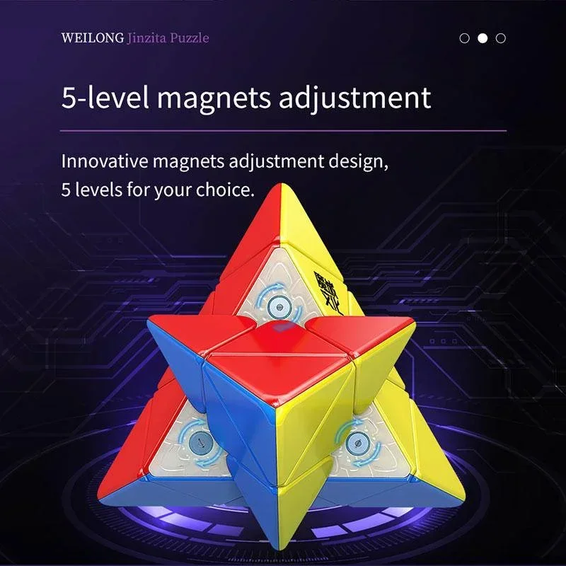 [Picube] MoYu Weilong Pyramid Maglev 3x3 Cubing Speed Magic Puzzle Strickerless weilong Magnetic Pyraminx Cube Intelligence Toys