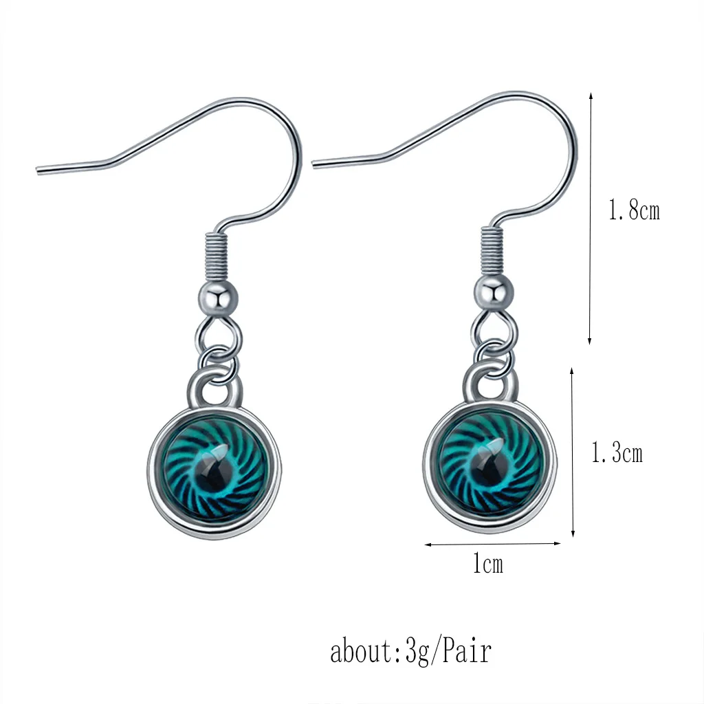Fashionable Mood Earrings Eye Gem Stud Earrings Color Change Emotion Feeling Changeable Temperature Earrings For Birthday Gifts