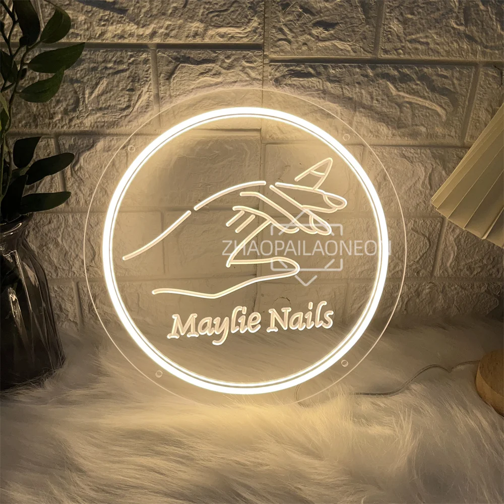 Maylie Nail Salon Neon Led Sign Nail Shop Neon Lights USB Beauty Room Wall Decor Nail Store Decoration Beauty Salon Neon Signs
