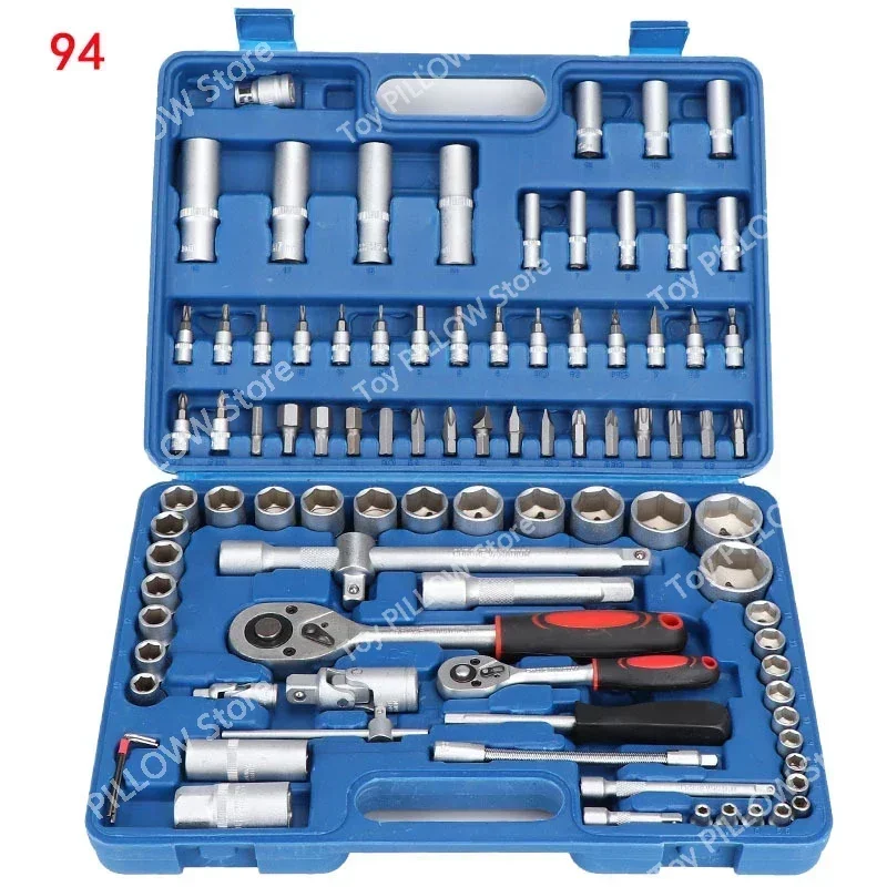 94PCS/108PCS Car Repair Tool Set Auto Repair Tool Kits Sockets Set Bit Set Ratchet Spanners Wrench