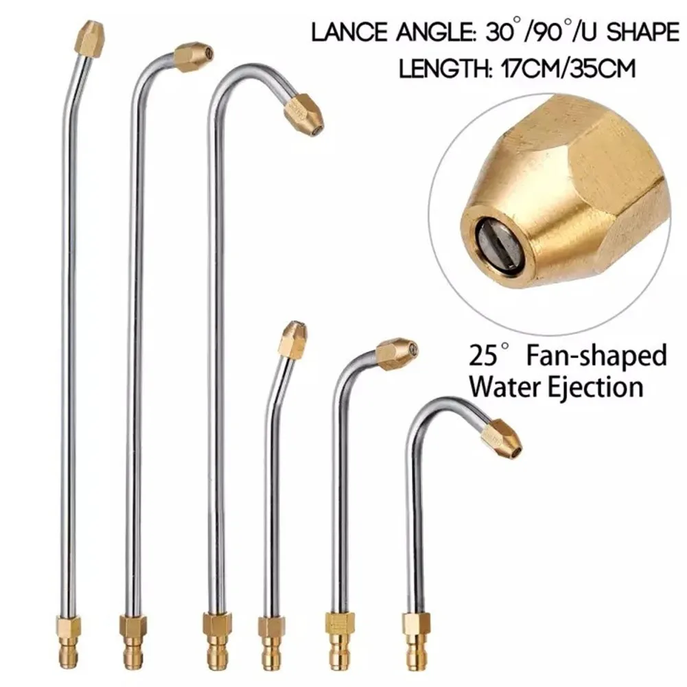 

Wash Nozzle 30° 90° U-Shape Pressure Car Washer Angled Lance Extension Spray Wand Nozzle With 1/4" Male Quick Connect Inlet