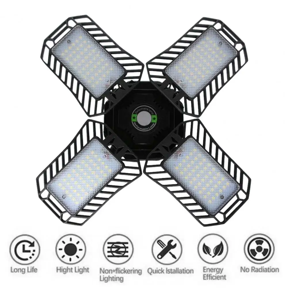 Led Garage Light Foldable Garage Light 60w Super Bright Led Garage Ceiling Light Foldable Deformable Design for Energy-saving