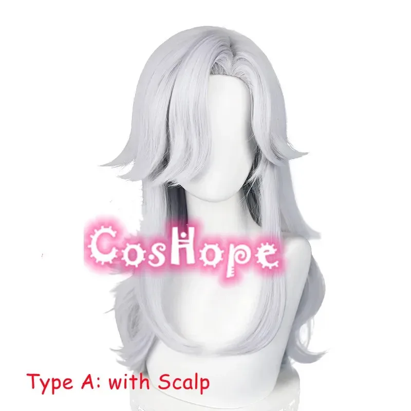 

Cyno 62 см длинный серебристо-белый парик аниме косплей термостойкие синтетические парики Хэллоуин; 3,v'6.f;9,