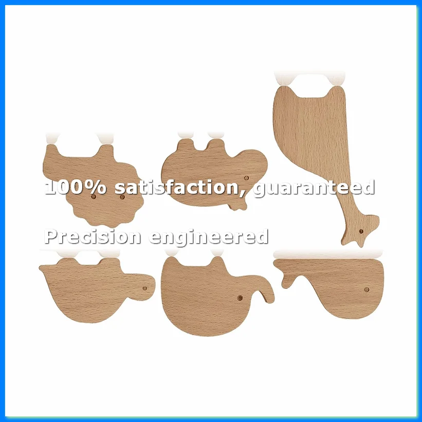 Wooden Animal Cabinet Knobs Decorative Dresser Knobs with Screws Dresser Pulls Wood Marine Animals Knobs 6Pcs-A73M