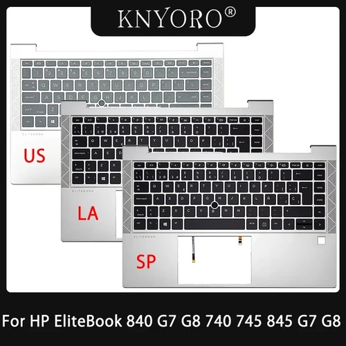 Nuevo teclado US Latin España para HP EliteBook 840 G8 G7 740 745 845 G7 G8 portátil reposamanos teclado retroiluminado superior reemplazar funda