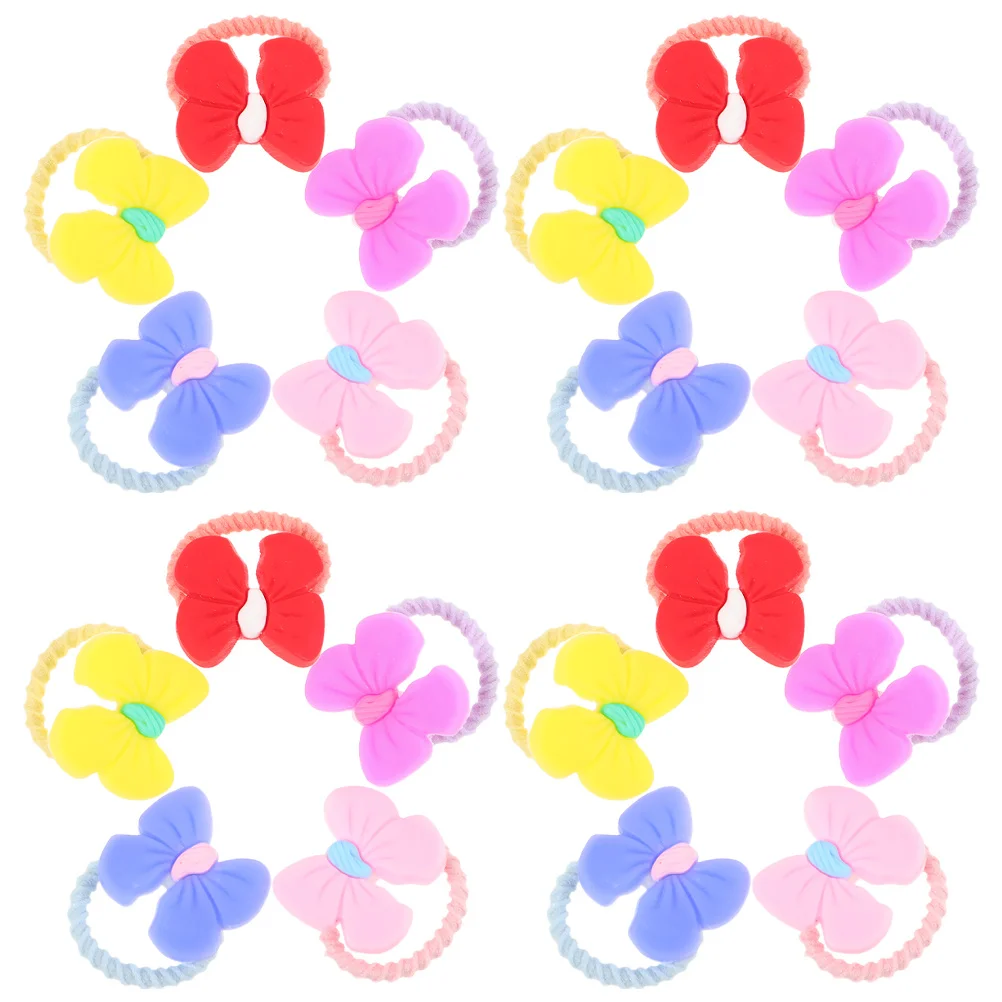 

20Pcs Cute Dog Hair Bows Rubber Bands Bowknot Pet Accessories Small Size Long-Haired Dogs Holidays Walks Grooming