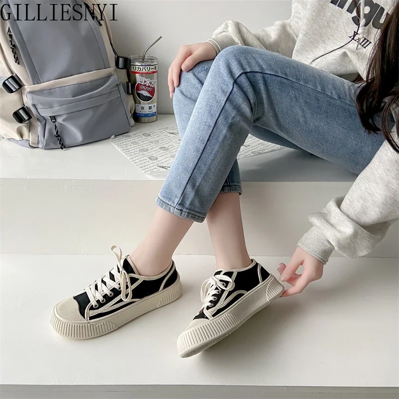 Canvas Shoes for Woman 2024 Summer New Fashion Women Casual Shoes Flats Canvas Women\'s Vulcanized Sneakers Walking Female Shoes