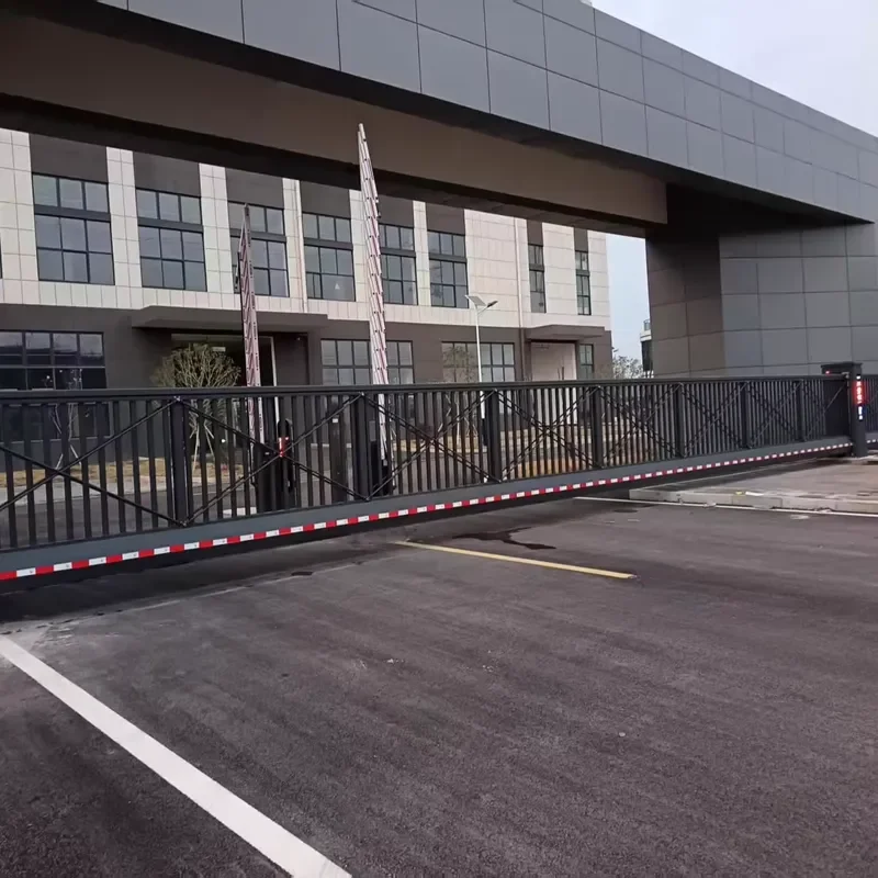 Automated Retractable Aluminum Alloy Electric Driveway Security Barrier Foldable Sliding Gate for Industrial Houses Villas