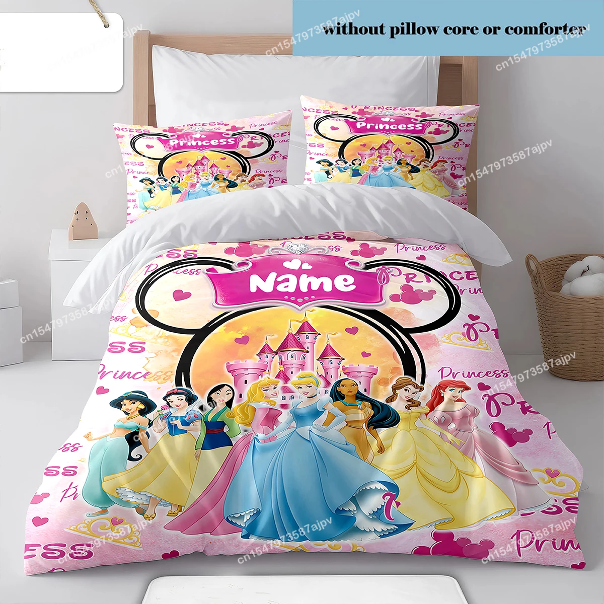 Personalized Duvet Custom Cute Princess Bedding Set King Twin Double 3 Piece Polyester Duvet Cover Set Christmas Gift-QIANG