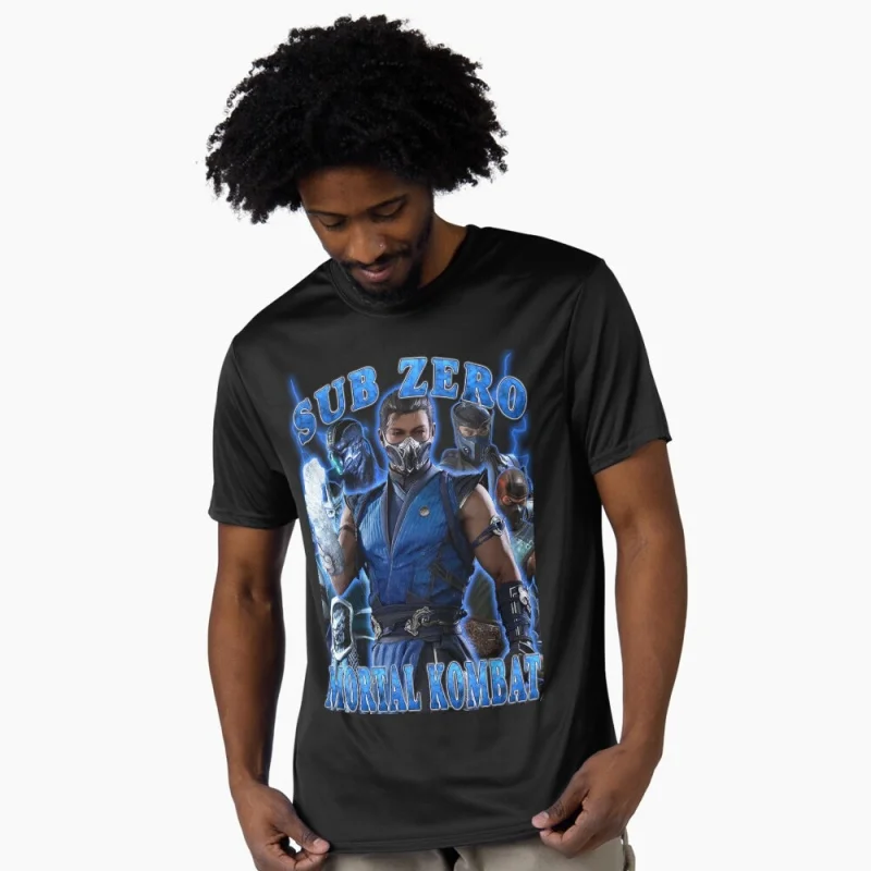 Vintage 90's Mortal Kombat 1 Sub-Zero MK Gift tee for gamer 100% cotton printed Men's Short Sleeve Graphic T-Shirt All size tops