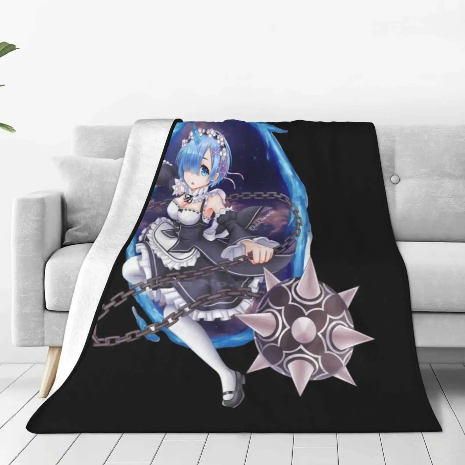 Rem ( Re Zero ) Soft Warm Throw Blanket Rem Re Zero Figure Rem Re Zero Wallpaper Rem Re Zero Cosplay Rem Re Zero Gif Rem Re