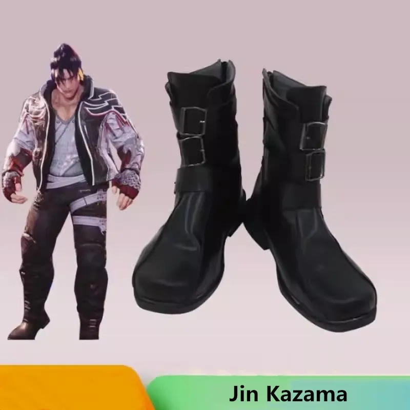 

Ботинки из искусственной кожи ручной работы для косплея Tek Ken 8 Jin Kazama