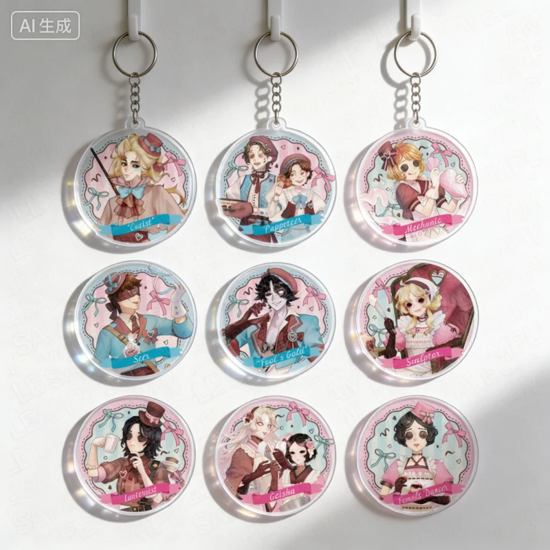 Anime Identity V Game Figure Lucky Guy Reznik Emma Woods Helena Adams 6cm Acrylic Pendant Keychains Bag Charm