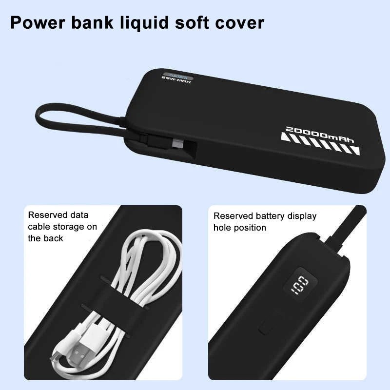 

Soft Silicone Protective Cover Case For CUKTECH CP25 20000mah 55W Power Bank Dustproof Shockproof Protection Storage Box