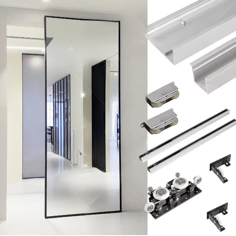 Factory Directly Aluminium Ghost Door Bedroom Interior Narrow Frame Glass Sliding Doors Hidden Track Sliding Glass Door