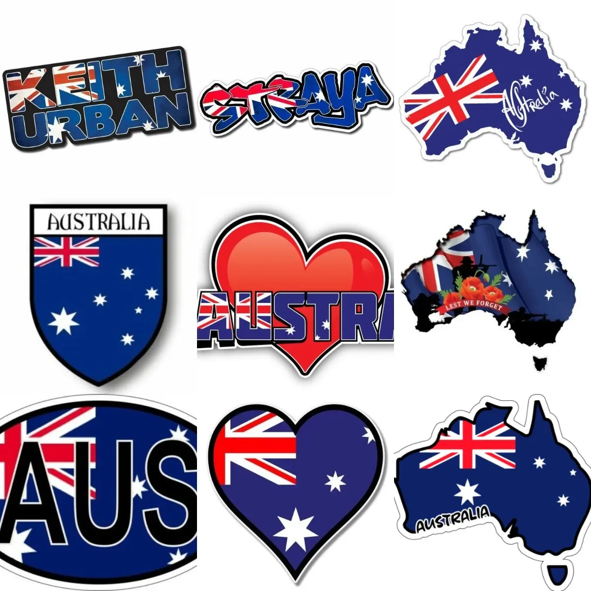 

Creative AUS Australia Flag Map Emblem PVC Sticker for Decorate Fridge Wall Car Van Bicycle Window Motorcycle Decal Accessories