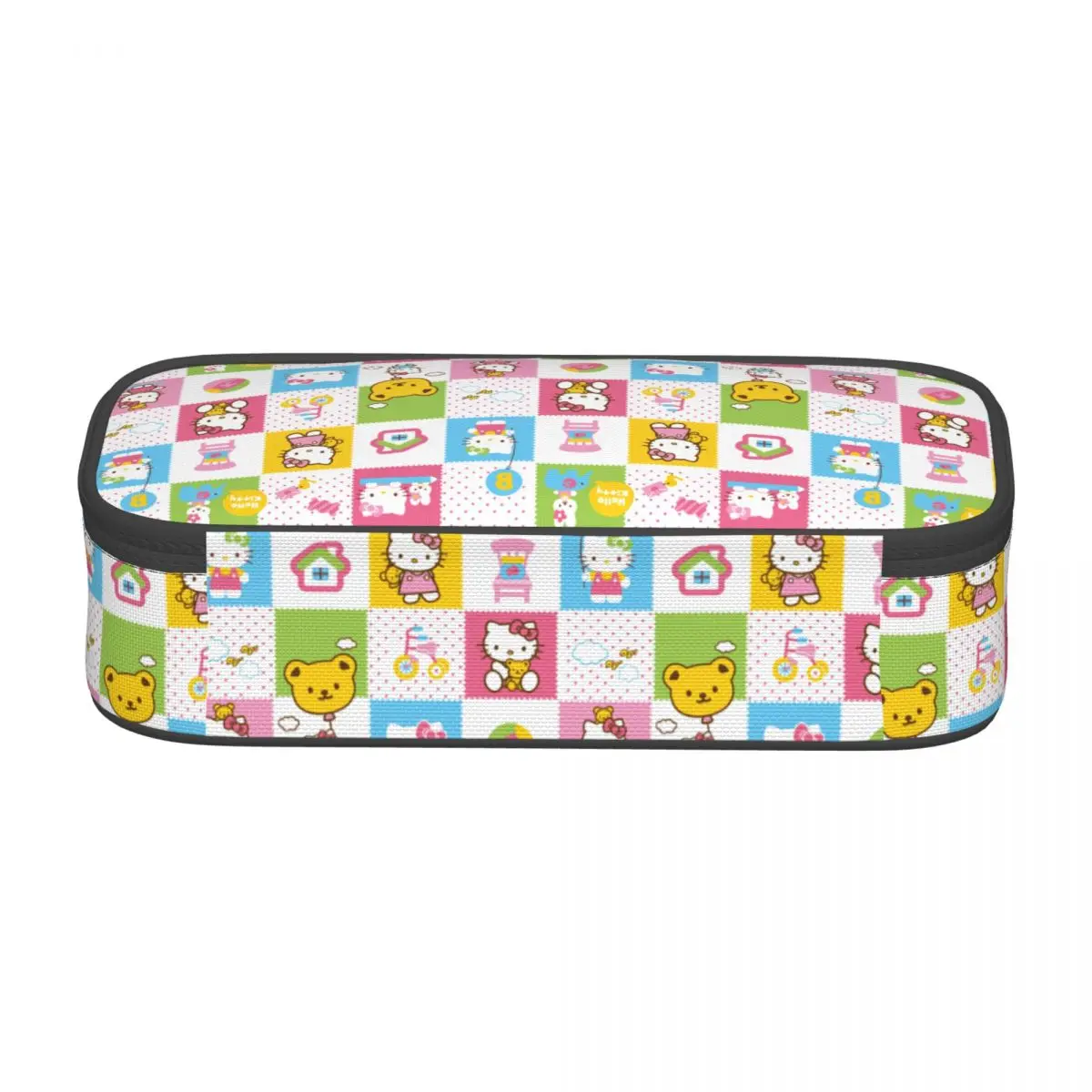 Cartoon Cat Hello Kitty Pencil Case Cute Pen Holder Bag for Student Large Storage Office Zipper Pencilcases