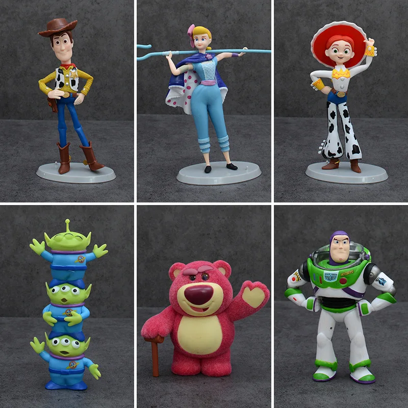 Figurines de collection Toy Story : Lotso, Buzz, Woody, Jessie, Little Bo Peep, Alien – Cadeau pour les fans de films