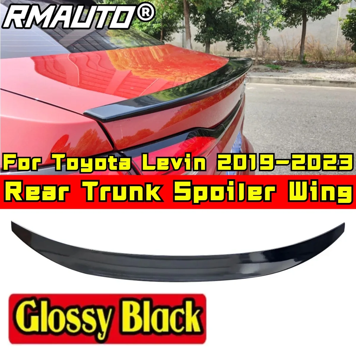 Car Rear Trunk Spoiler Modification Part ABS Plastic Car Rear Spoiler Wing For Toyota LEVIN 2019-2023 Rear Trunk Wing Body Kit