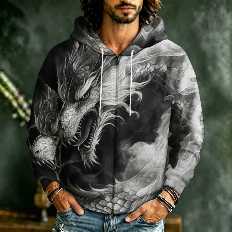 3D Printing Output - Men Zip Hooded Sweatshirt 3D Asian
