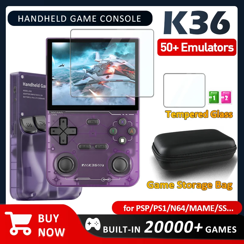 

Retro Game Handheld Game Console K36 20000 Games 50+ Emulators Handheld Video Game for PS1/PSP/N64/SS Pocket Game Dual Joystick