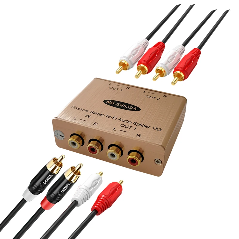 RCA Audio Splitter Stereo Audio Distributor XLR Balanced Signal Amplifier Professional AUDIO Repeater For Theater