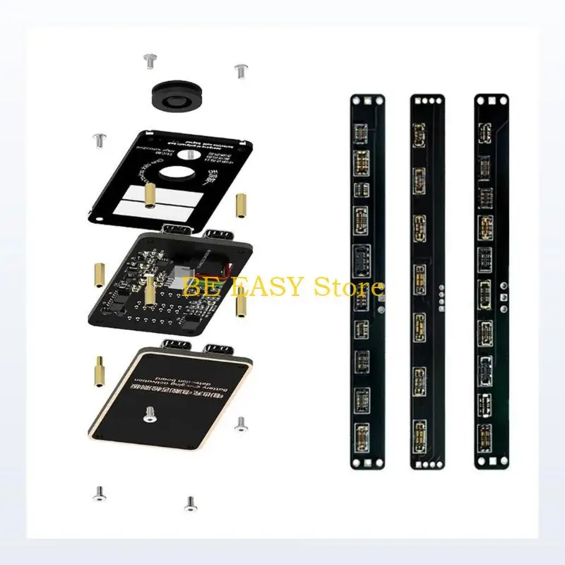 E28F Phone Battery Charging and Testing Board with Two Digital Displays, Four Bottom Connection Interfaces and Three-Color