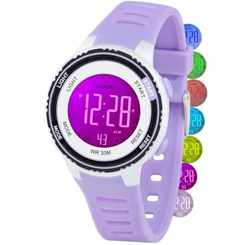 Electronic Watch for Student Teen Waterproof Alarm Clock Outdoor Sports Watch Multifunction   Wristwatch Gift