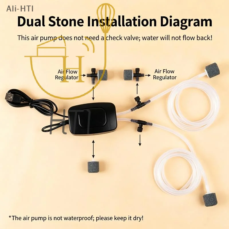 Aquarium USB Air Pump Fish Tank Air Compressor Aquarium Portable Mini Oxygenator Oxygen Aerator Aquarium Accessories