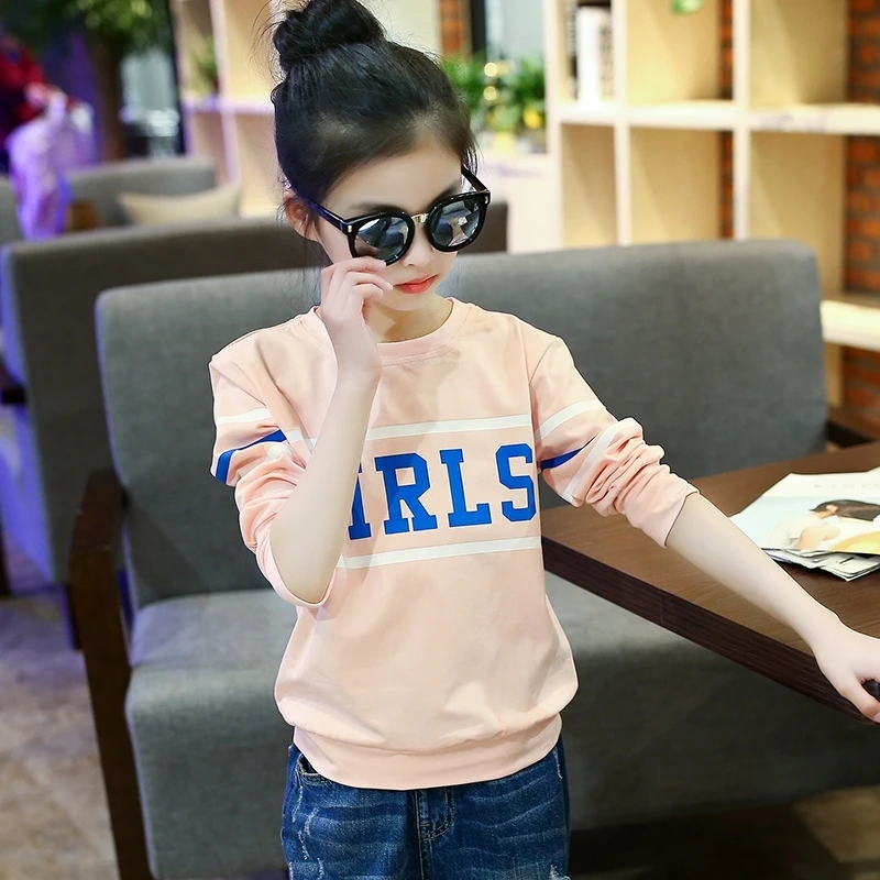 

Girls Long Sve Base irt Autumn Clothes 2025 New Faion Children's T-irt Versatile Medium And Large Children's Top