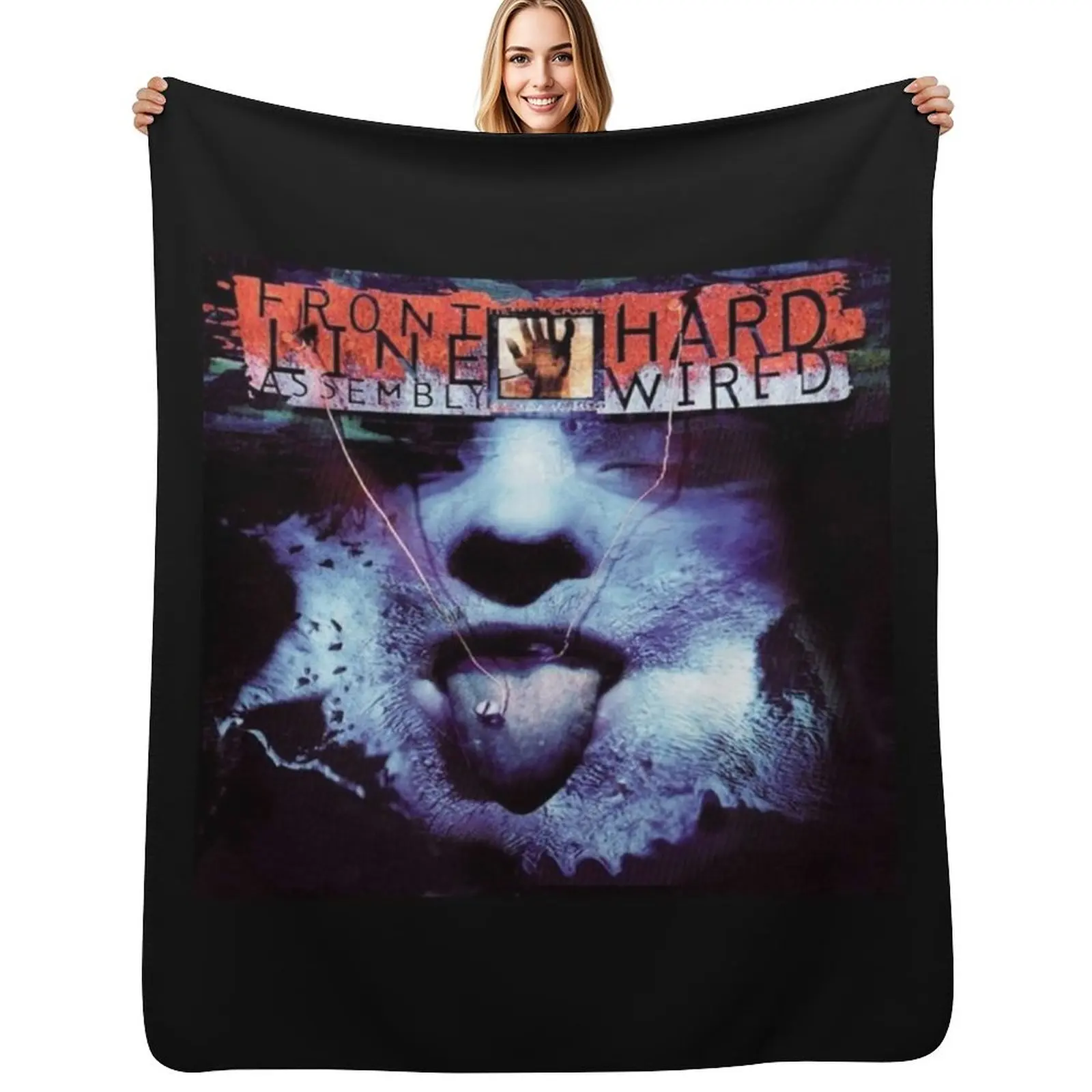 

FRONT LINE ASSEMBLY MUSIC ARTWORK Throw Blanket Warm Comfortable Blanket for Office Napping