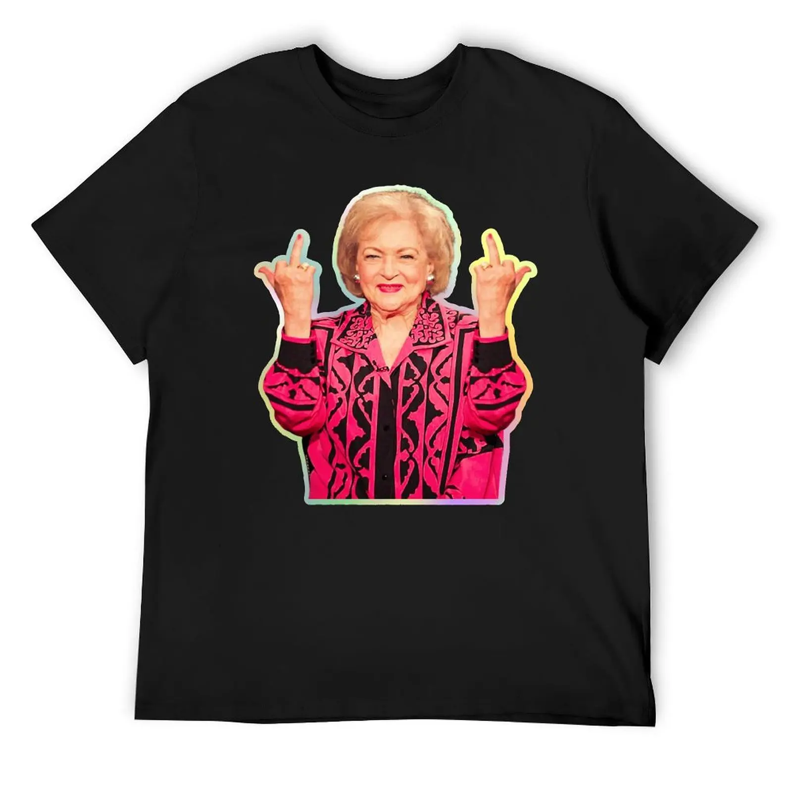 

Betty White Middle Finger, Funny Two Middle Fingers T-Shirt