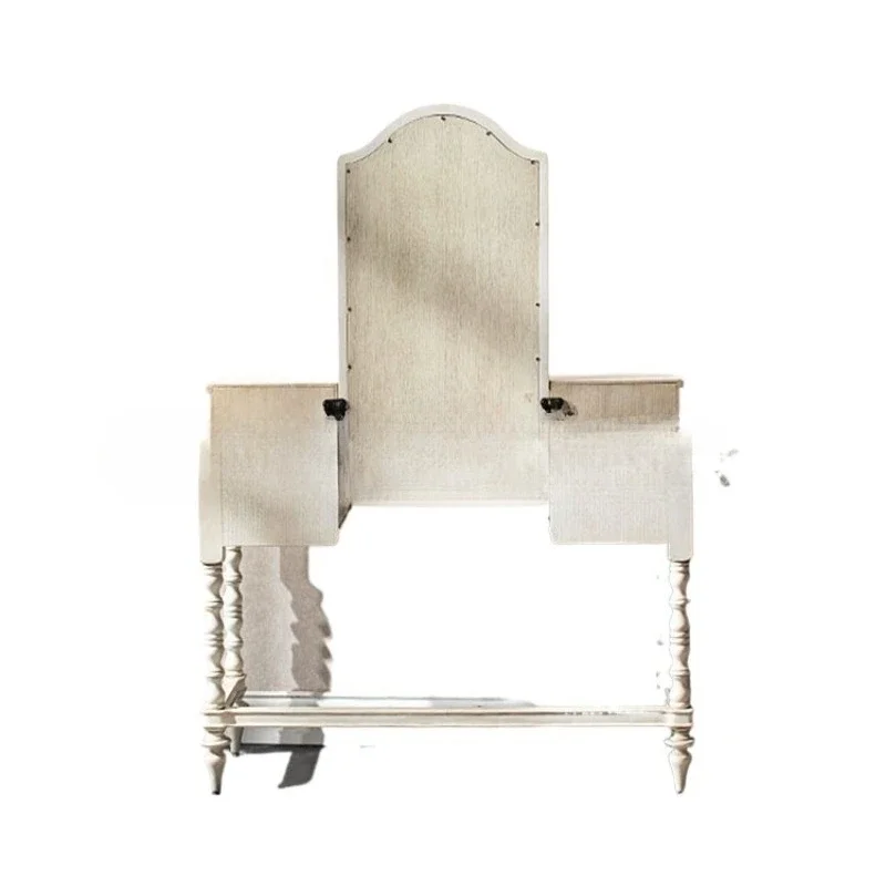 

American country solid wood retro dresser, modern simple bedroom white old makeup table stool