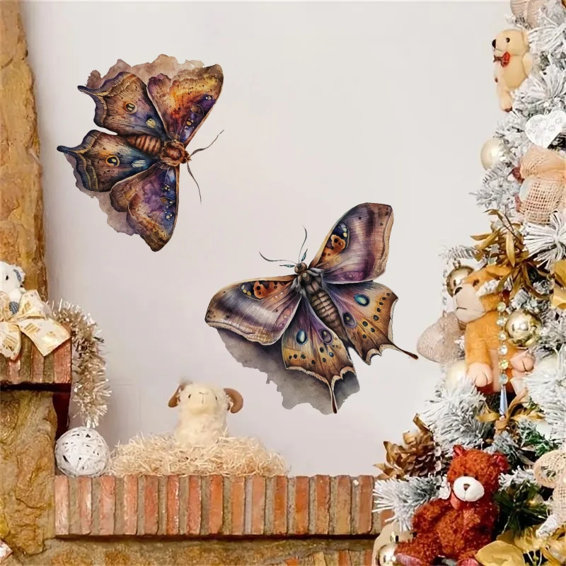 Beautiful Gothic Moth Sticker, Water-proof Home Wall Decal, Used for Wall, Bathroom, Cabinet, Door,Toilet, Car, Laptop view 3