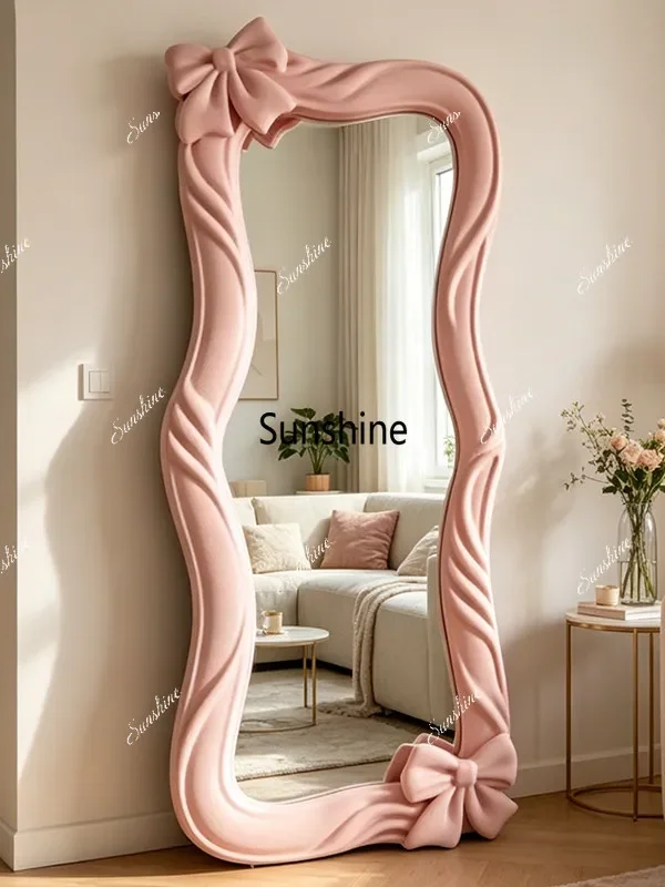 American butterfly Floor Mirror, Pink Art Home Dressing Mirror FT