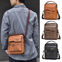 Bolso cruzado para hombre, bolsos de hombro para hombre, bolsos con cremalleras, bolso de cuero Artificial de gran capacidad para hombre, bolsos de mano tipo mensajero, bolsa