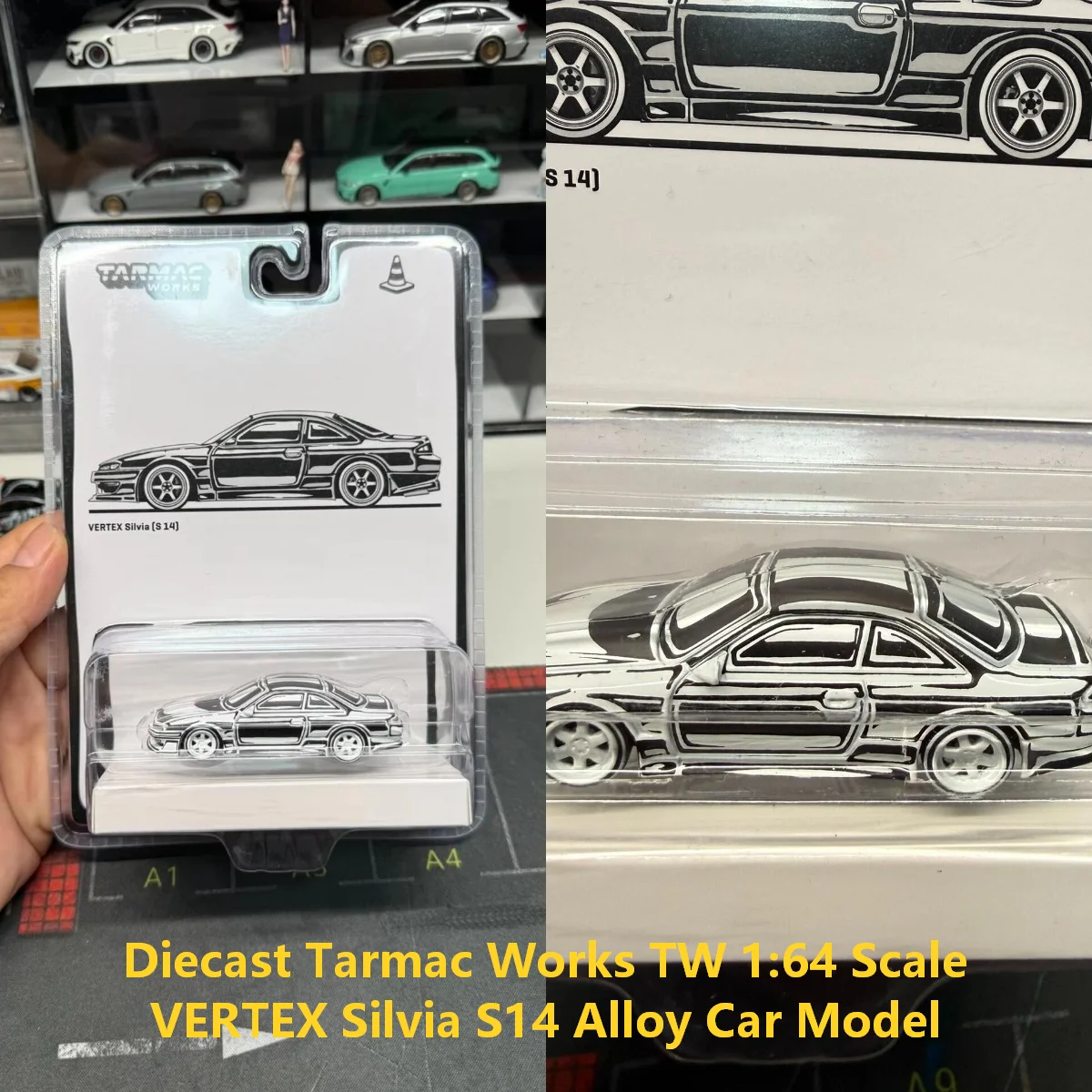 Diecast Tarmac Works TW 1:64 Scale VERTEX Silvia S14 Alloy Car Model