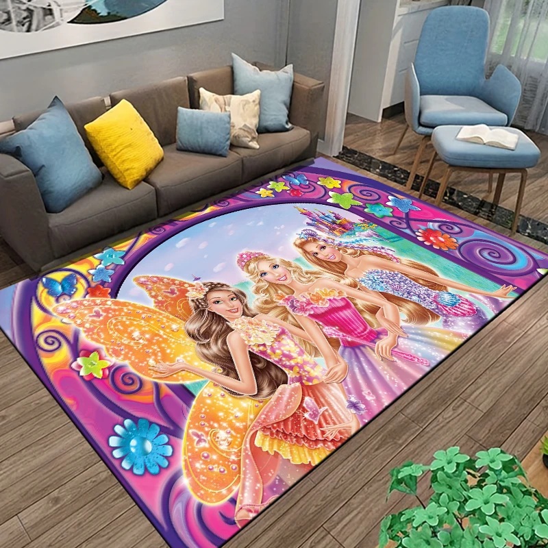 Cute Barbie Pattern Rug Classic Movie Carpet for Living Room Bathroom Mat Creative Doormat Carpet for Bedroom Home Decor