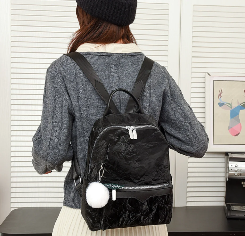 

Hot Sale New Korean Fashion Large Capacity Travel Double Shoulder Bags Women's Vintage Soft Leather Backpacks Totes School Bag